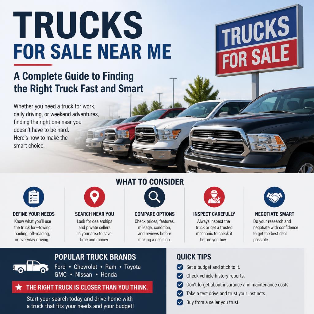 Trucks for Sale Near Me – A Complete Guide to Finding the Right Truck Fast and Smart Trucks for Sale Near Me