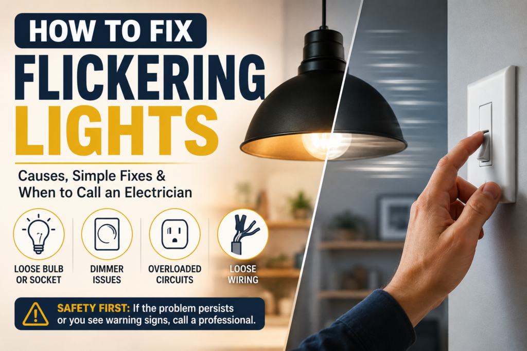 how to fix flickering lights: Simple Causes, Safe Fixes, and When to Call an Electrician how to fix flickering lights