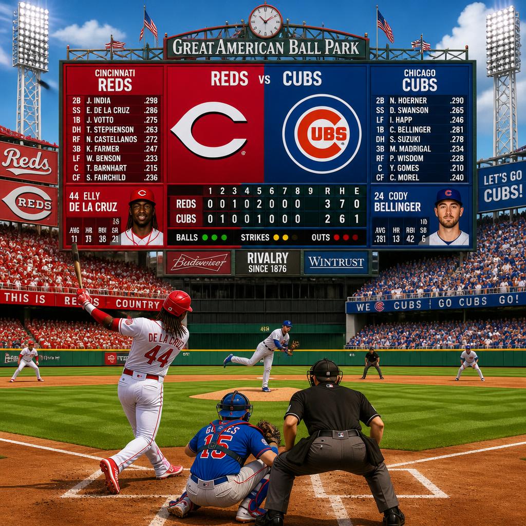 cincinnati reds vs chicago cubs match player stats