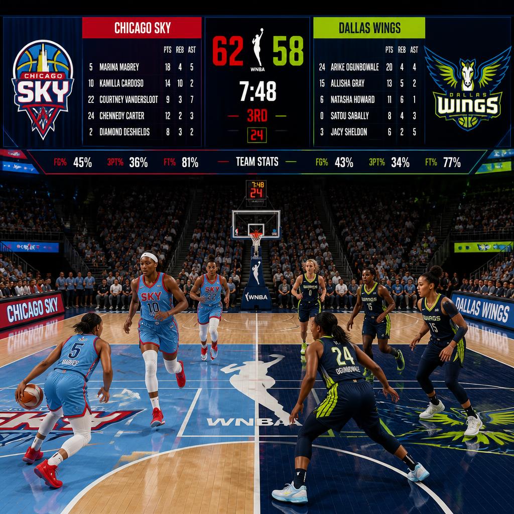 chicago sky vs dallas wings match player stats