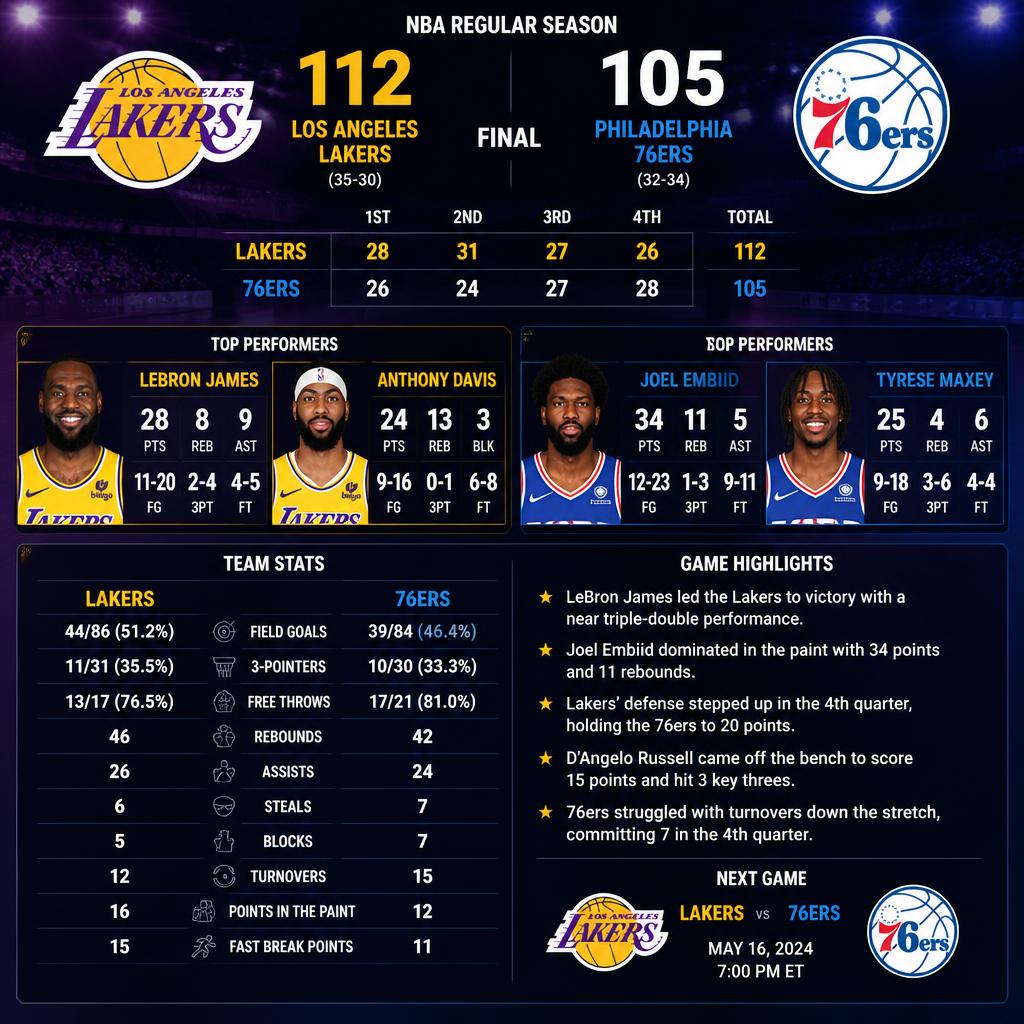 Lakers vs 76ers Match Player Stats: Complete Breakdown of Key Performances and Game Highlights Lakers vs 76ers Match Player Stats