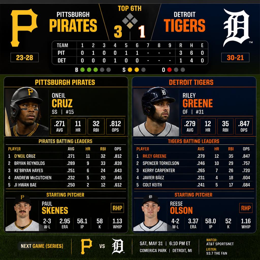 pittsburgh pirates vs detroit tigers match player stats: Key Performers, Score Breakdown, and Game Analysis pittsburgh pirates vs detroit tigers match player stats