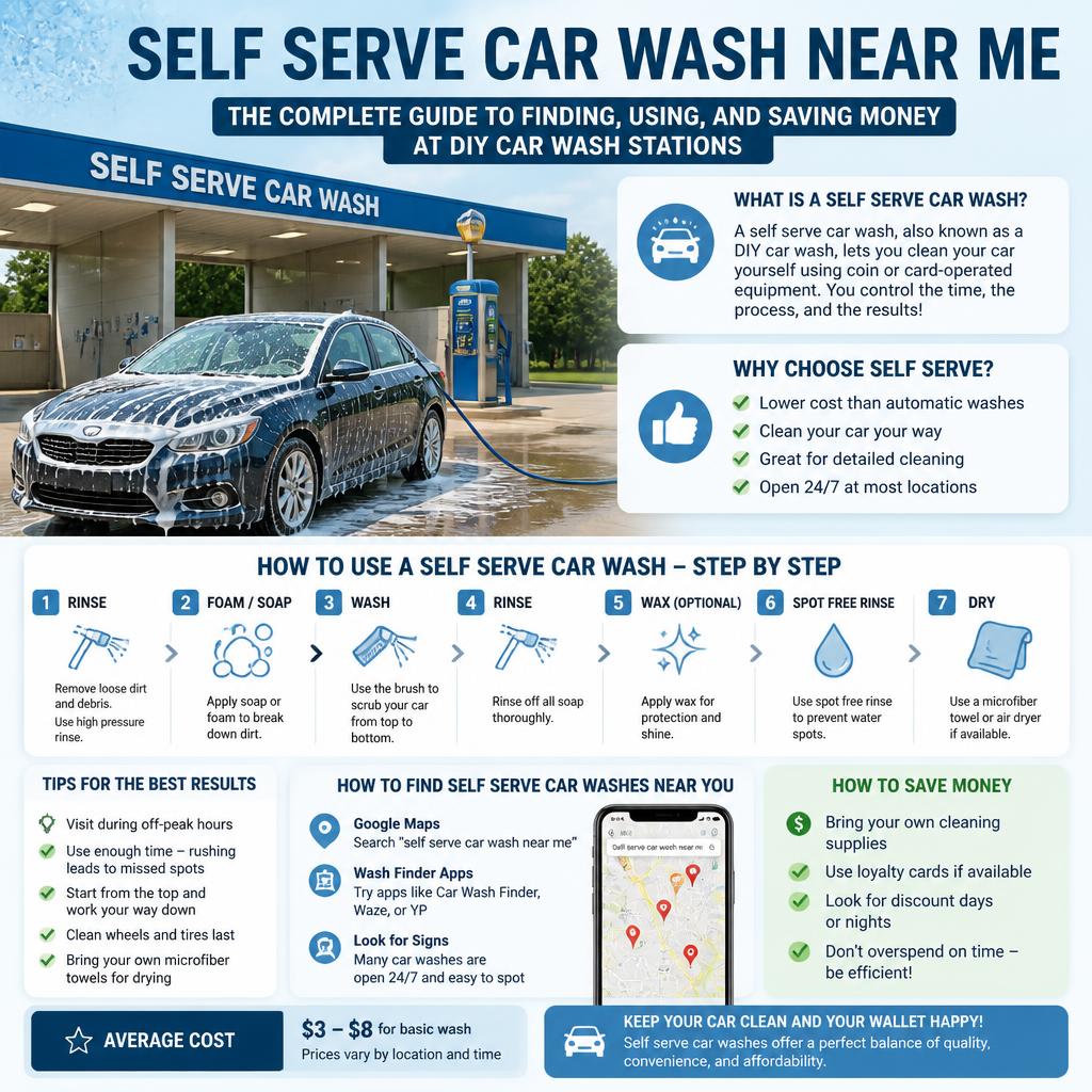 Self Serve Car Wash Near Me – The Complete Guide to Finding, Using, and Saving Money at DIY Car Wash Stations Self Serve Car Wash Near Me