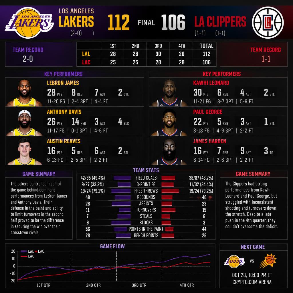 lakers vs la clippers match player stats: Full Game Breakdown, Key Performances & Deep Analysis lakers vs la clippers match player stats