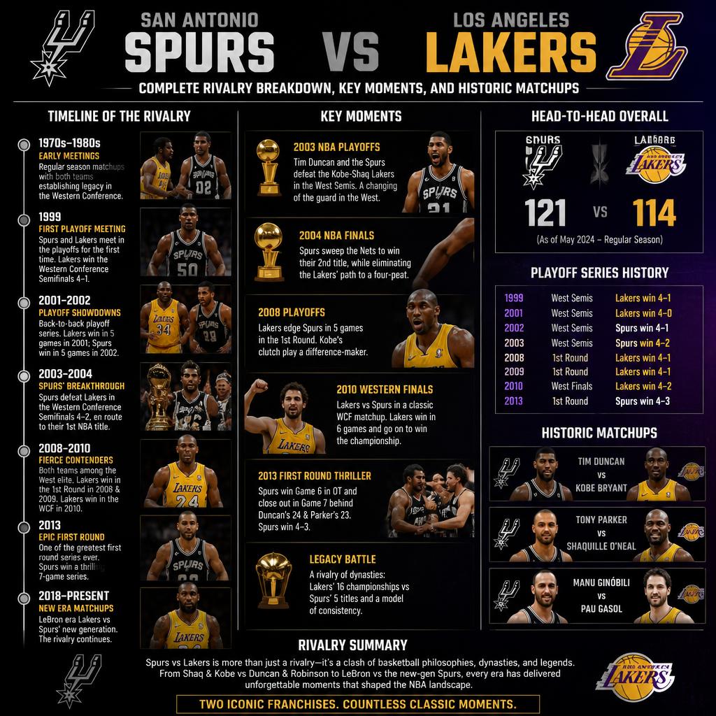 san antonio spurs vs lakers timeline