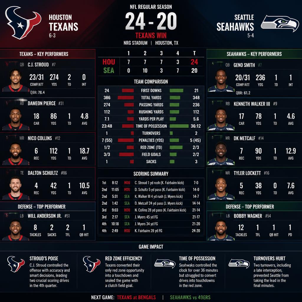 texans vs seahawks match player stats — Full Breakdown of Key Performances and Game Impact texans vs seahawks match player stats
